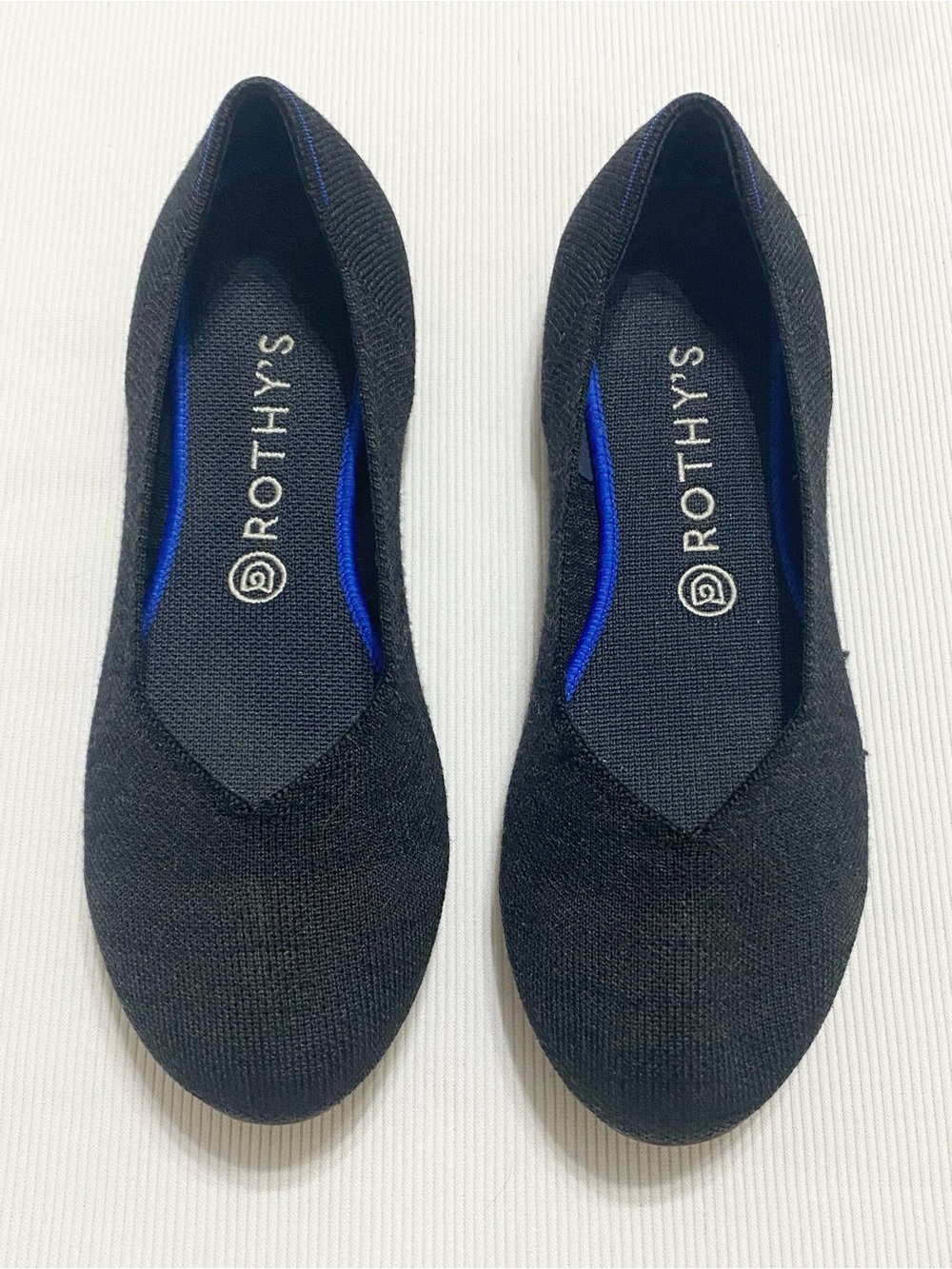 Rothy's Black Merino Wool Round Toe Flats